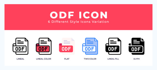 Odf file icon. high quality icon symbol for web design