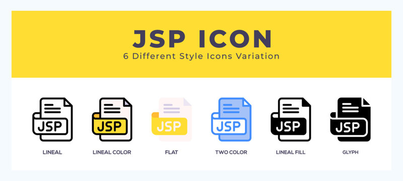Jsp file set of simple icons great for web. app. presentation and more.