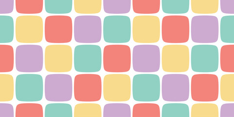 checked seamless pattern pastel color vector cartoon doodle gift wrapping paper tile background repeat wallpaper scarf isolated illustration design