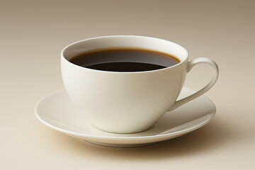 Obraz premium Enjoying a warm cup of black coffee in a minimalist setting during a quiet morning moment. Generative AI