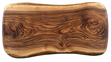 Unique wooden cutting board showcasing intricate grain patterns ideal for kitchen use and culinary presentation