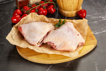 Raw chicken thigh for cooking