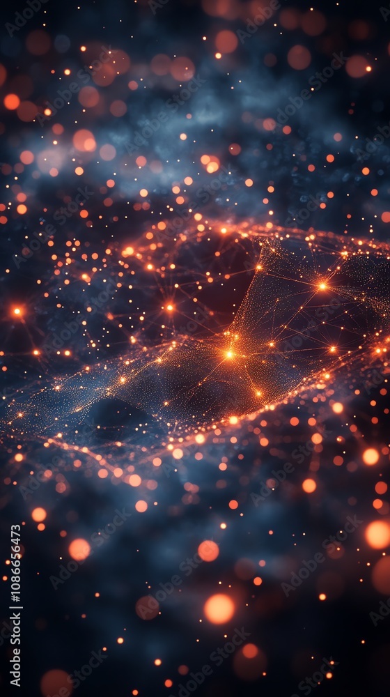 Aufkleber abstract cosmic nebula with glowing particles and dust.