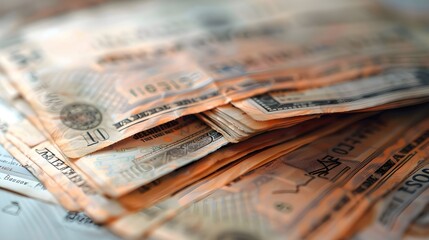 A close-up of an old Japanese 1,000 yen bill. Hirobumi Ito, the first Prime Minister of Japan.