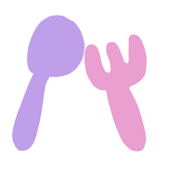spoon and fork cartoon	