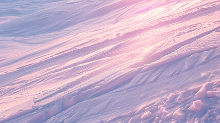 Ski slopes at sunrise powder snow and pink skies energetic winter sports vibe copy space