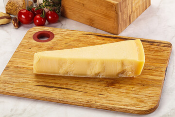 Hard parmesan cheese piece triangle