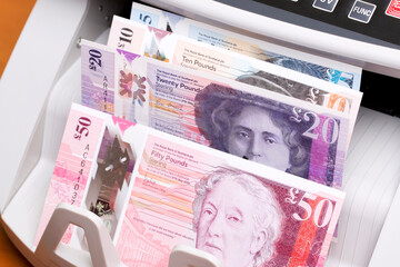 Scottish pound in the counting machine