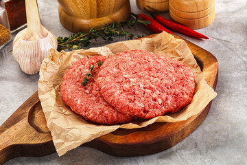 Raw beef minced meat cutlet