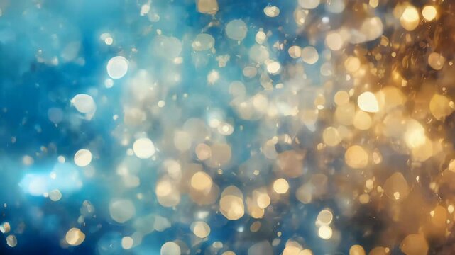 Abstract gold black and blue glitter background, seamless looping overlay, animation back ground