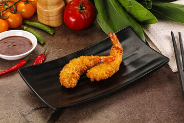 Crispy breaded golden fried prawns