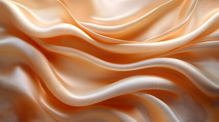 Obraz premium A soft, flowing silk fabric in light brown colors, elegantly swirling and floating. Creating an abstract background