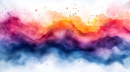 Obraz premium Abstract watercolor background with colorful paint splashes