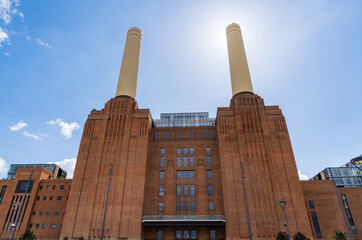 Battersea Power Station, on the south bank of the River Thames in Nine Elms, Battersea in the London Borough of Wandsworth