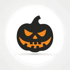A Simple flat 2D icon black pumpkin isolated on a transparent background, vector, flat design, animation design, vector, flat design, animation design, simple flat 2D icon, minimalist design