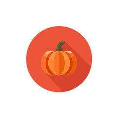 Simple flat 2D icon pumpkin isolated on a transparent background, vector, flat design, animation design, vector, flat design, animation design, simple flat 2D icon, minimalist design