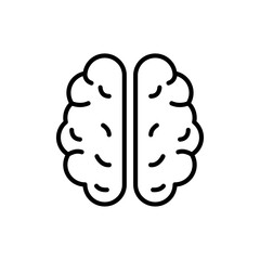 Brain icon linear logo isolated