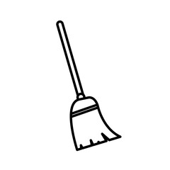 Broom icon linear logo isolated