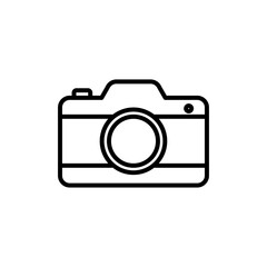 Camera icon linear logo isolated