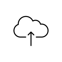 Cloud upload icon linear logo isolated