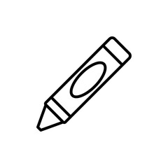 Crayon icon linear logo isolated