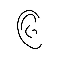 Ear icon linear logo isolated