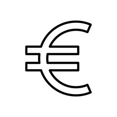 Euro icon linear logo isolated