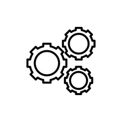 Gears icon linear logo isolated