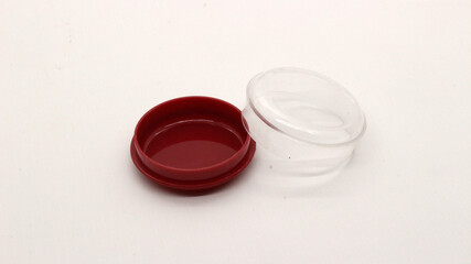 Isolated badge or pin storage container