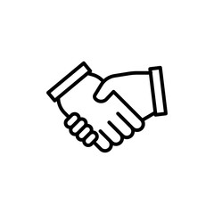 Handshake icon linear logo isolated