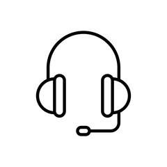 Headphones icon linear logo isolated
