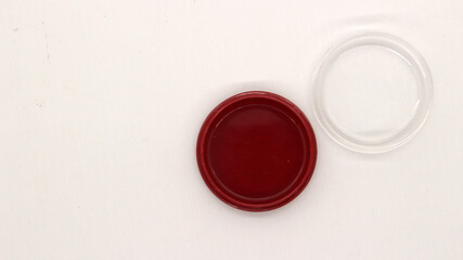 Isolated badge or pin storage container