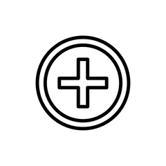 Hospital sign icon linear logo isolated