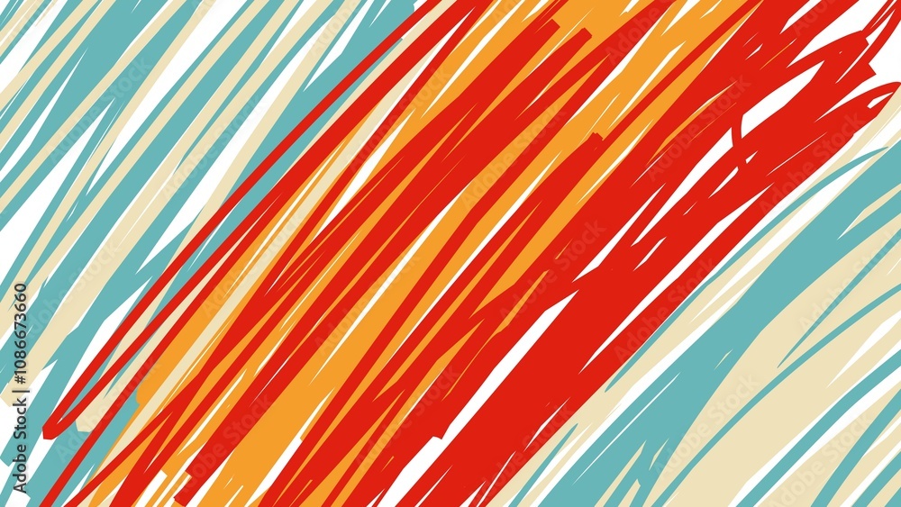 Poster colorful lines not from end to end with colorful colors