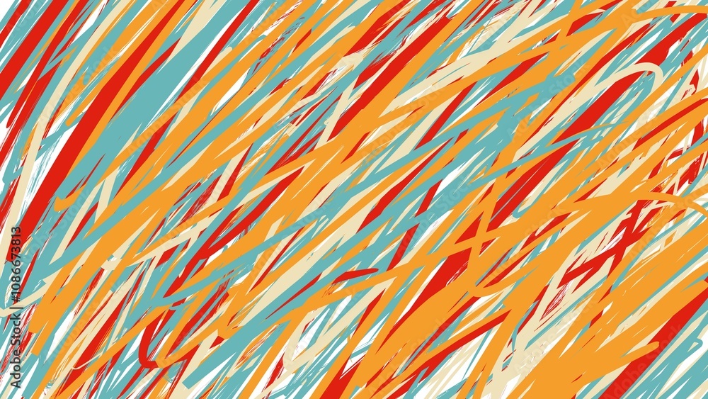 Poster colorful lines not from end to end with colorful colors