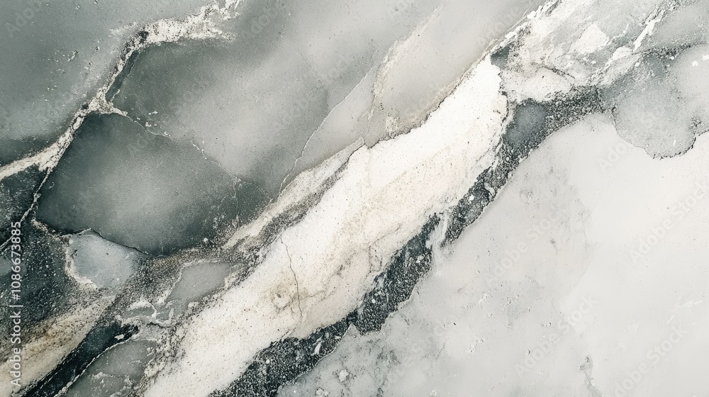 Poster abstract marble texture in shades of gray and white, showcasing intricate patterns and natural stone