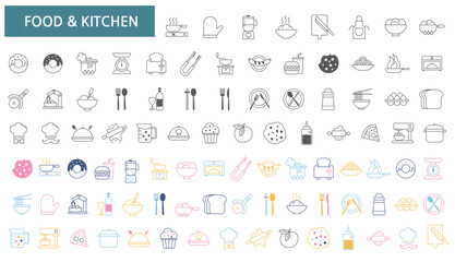 일러스트 부엌Food and kitchen high capacity illustration icon collection