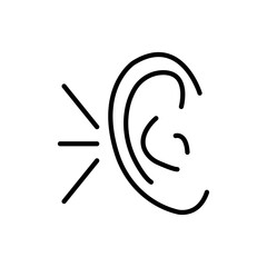 Listening icon linear logo isolated