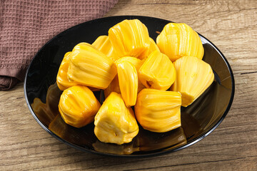 Raw ripe yellow jackfruit segment