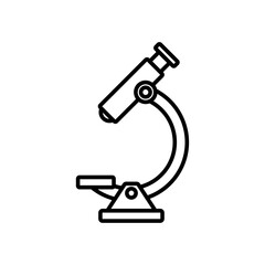 Microscope icon linear logo isolated