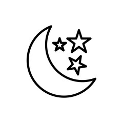 Moon stars icon linear logo isolated