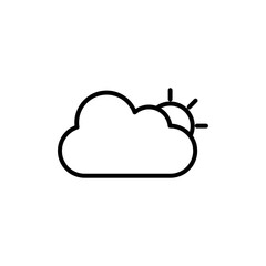 Partially cloudy icon linear logo isolated