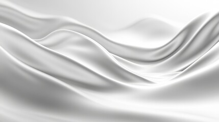 Naklejka premium Elegant and Soft White Fabric Waves Creating a Serene and Fluid Background Perfect for Fashion, Textiles, and Interior Design Projects in Minimalist Style