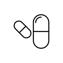 Pill icon linear logo isolated