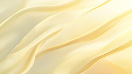 Fototapeta premium Soft and Elegant Yellow Fabric Waves Creating a Serene and Dreamy Background with Gentle Flowing Motion, Ideal for Textures and Abstract Designs in Various Contexts