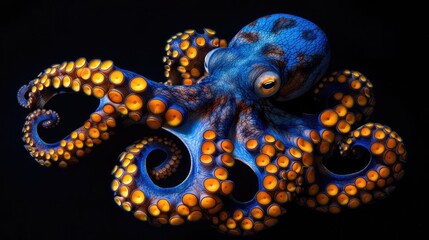 Obraz premium Blue Ringed Octopus, a Marvel of Nature