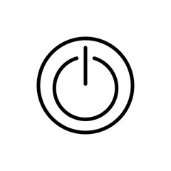 Power button icon linear logo isolated