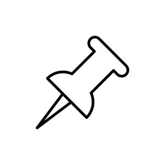 Push Pin icon linear logo isolated