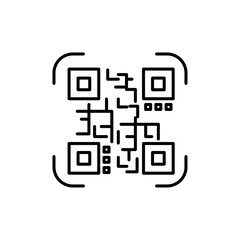 QR code icon linear logo isolated