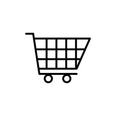Shopping basket icon linear logo isolated